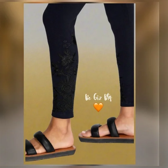 New Arrivals Johnny Was The Arzella Tonal Leggings Embroidery Black X-Large